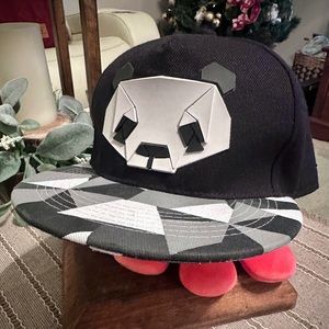 Paper Fold | Men’s Origami Black & White Panda Adjustable Snap Back Hat Cap